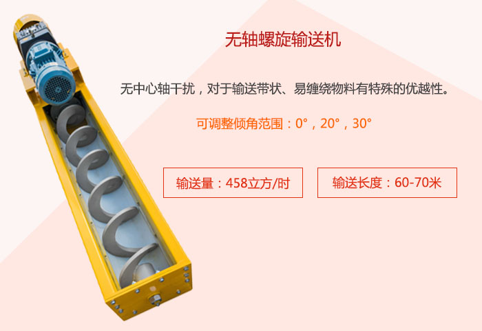 采用无轴设计，适合输送粘性强、易堵塞的物料